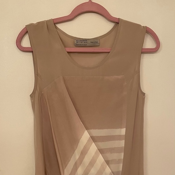 All Saints Air Lyde Dress -100% Silk Layered Dress - Picture 3 of 6